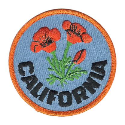 CALIFORNIA poppy 2.5" Souvenir Embroidered Patch Iron On - CA-09/2.5
