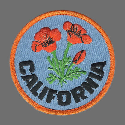 CALIFORNIA poppy 2.5" Souvenir Embroidered Patch Iron On - CA-09/2.5