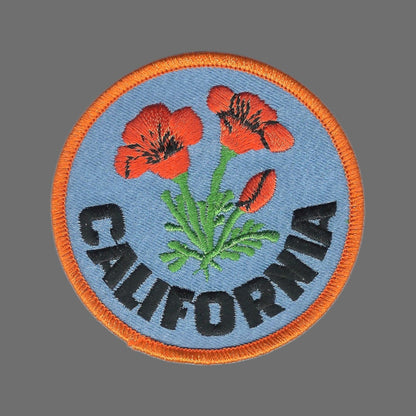 CALIFORNIA poppy 2.5" Souvenir Embroidered Patch Iron On - CA-09/2.5