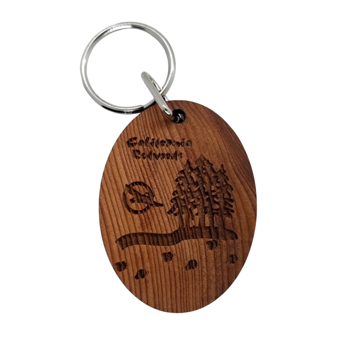 Eagle Trees Tracks Wood Keychain California Redwoods Souvenir Travel Gift - 4085
