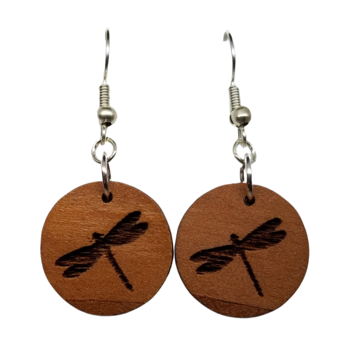 Dragonfly Wood Dangle Earrings - CA Souvenir Keepsake - Wood Gift D2