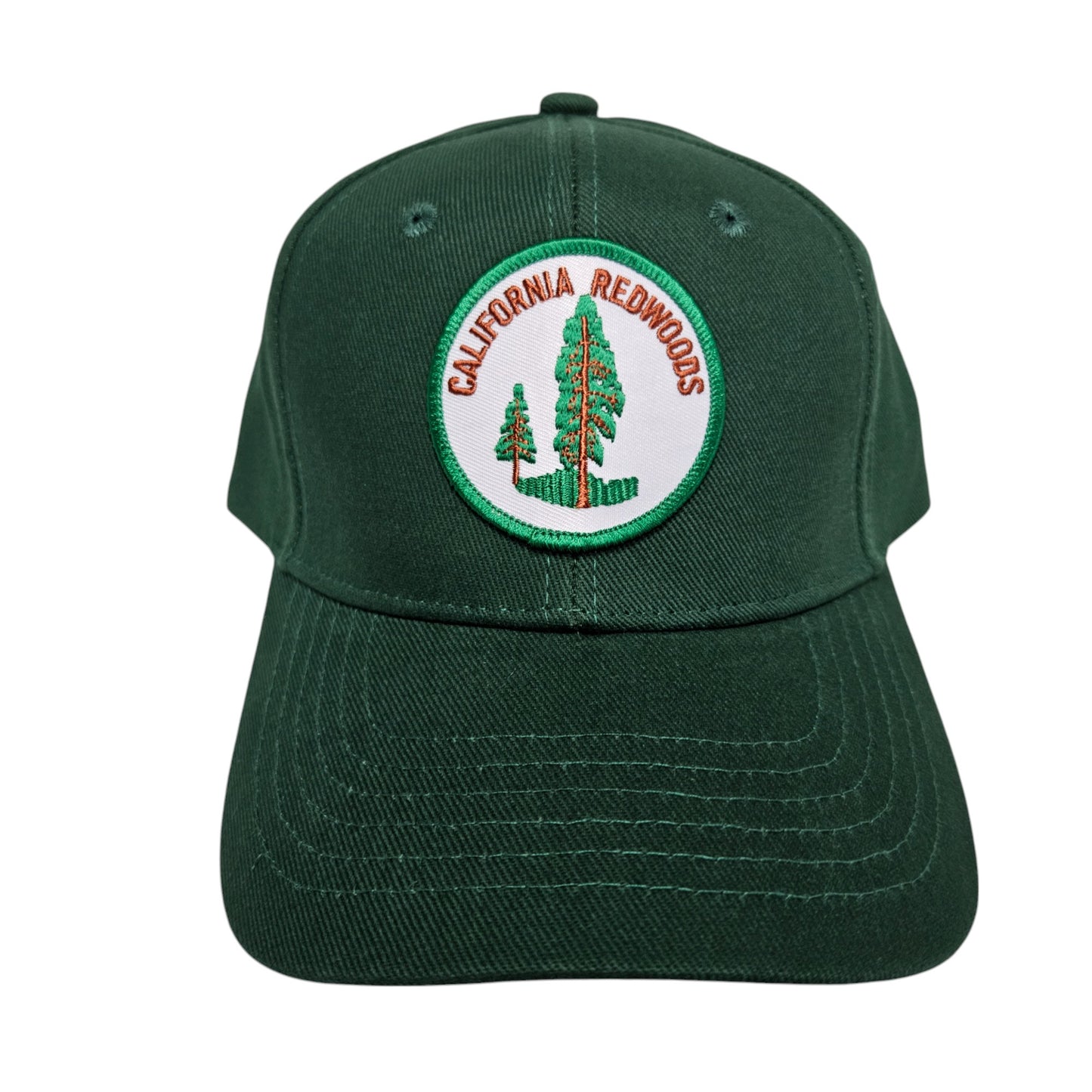 CALIFORNIA REDWOODS Circle Patch on Dark Green Basic Hat or Cap - H1006