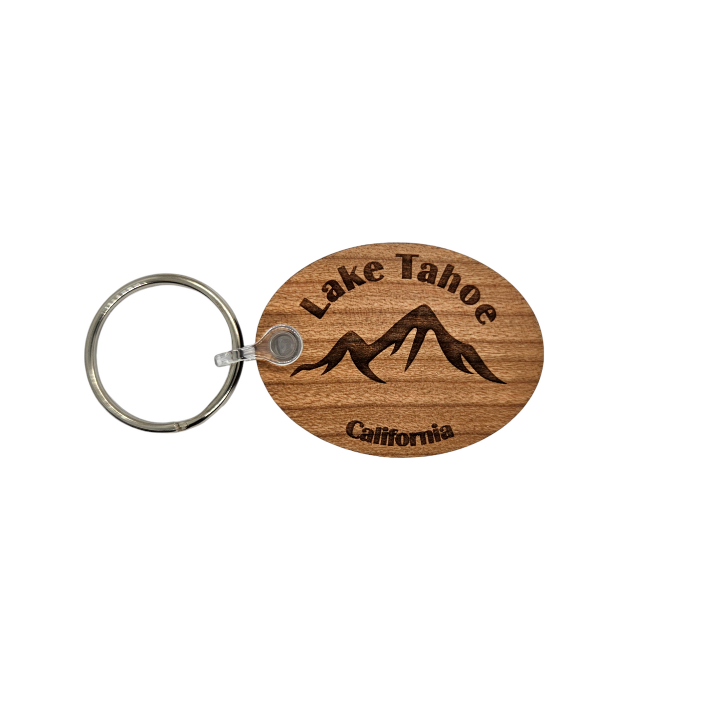 Lake Tahoe CA Keychain Mountains Wood Keyring Skiing Snowboarding Sierra Nevada Mountains Souvenir Travel Key Tag Bag