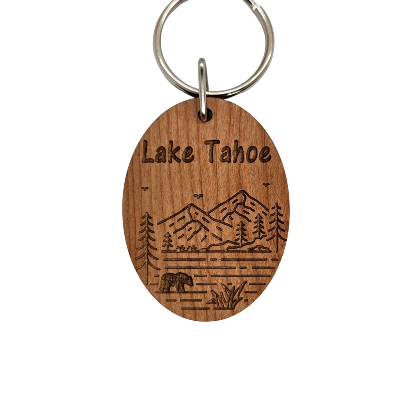 Lake Tahoe Mountain Trees Bear Keychain Souvenir - KC8173