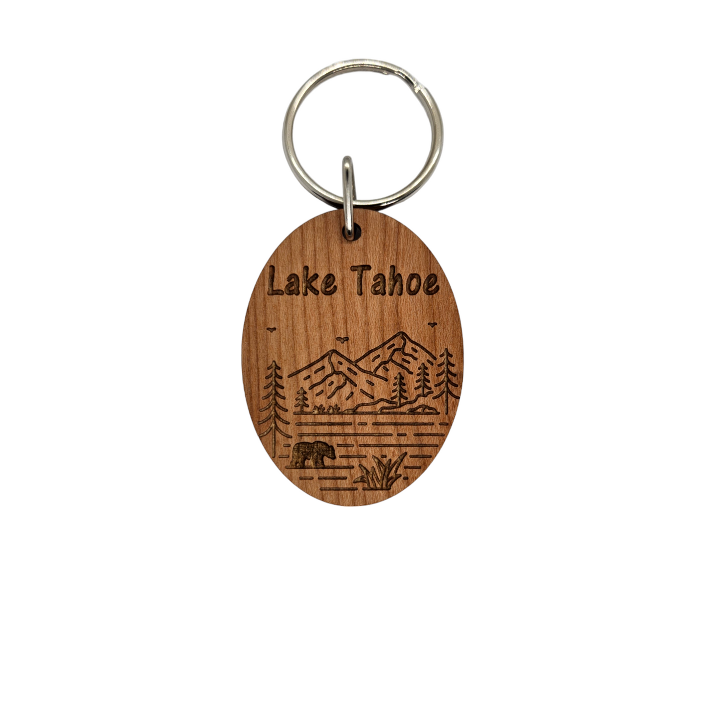 Lake Tahoe Mountain Trees Bear Keychain Souvenir - KC8173