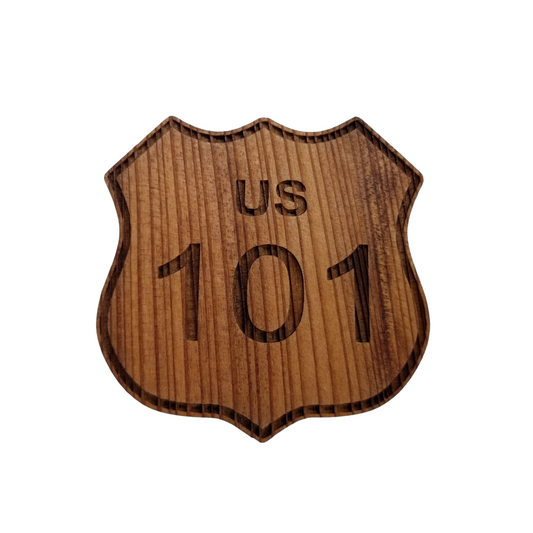 US 101 Highway Magnet Handcrafted Wood Souvenir Handmade in USA - M4012