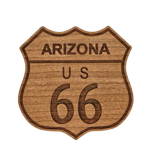 Arizona Route 66 Wood Magnet Souvenir