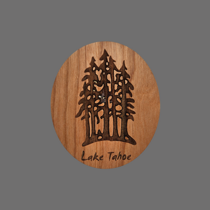Lake Tahoe Multi Trees Magnet Wood Souvenir - M4041