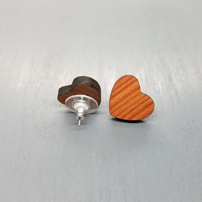 Wholesale Wood Earrings - Sm Heart Wood Earrings - Stud Earrings - Post Earrings - P17