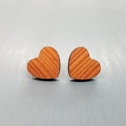 Wholesale Wood Earrings - Sm Heart Wood Earrings - Stud Earrings - Post Earrings - P17
