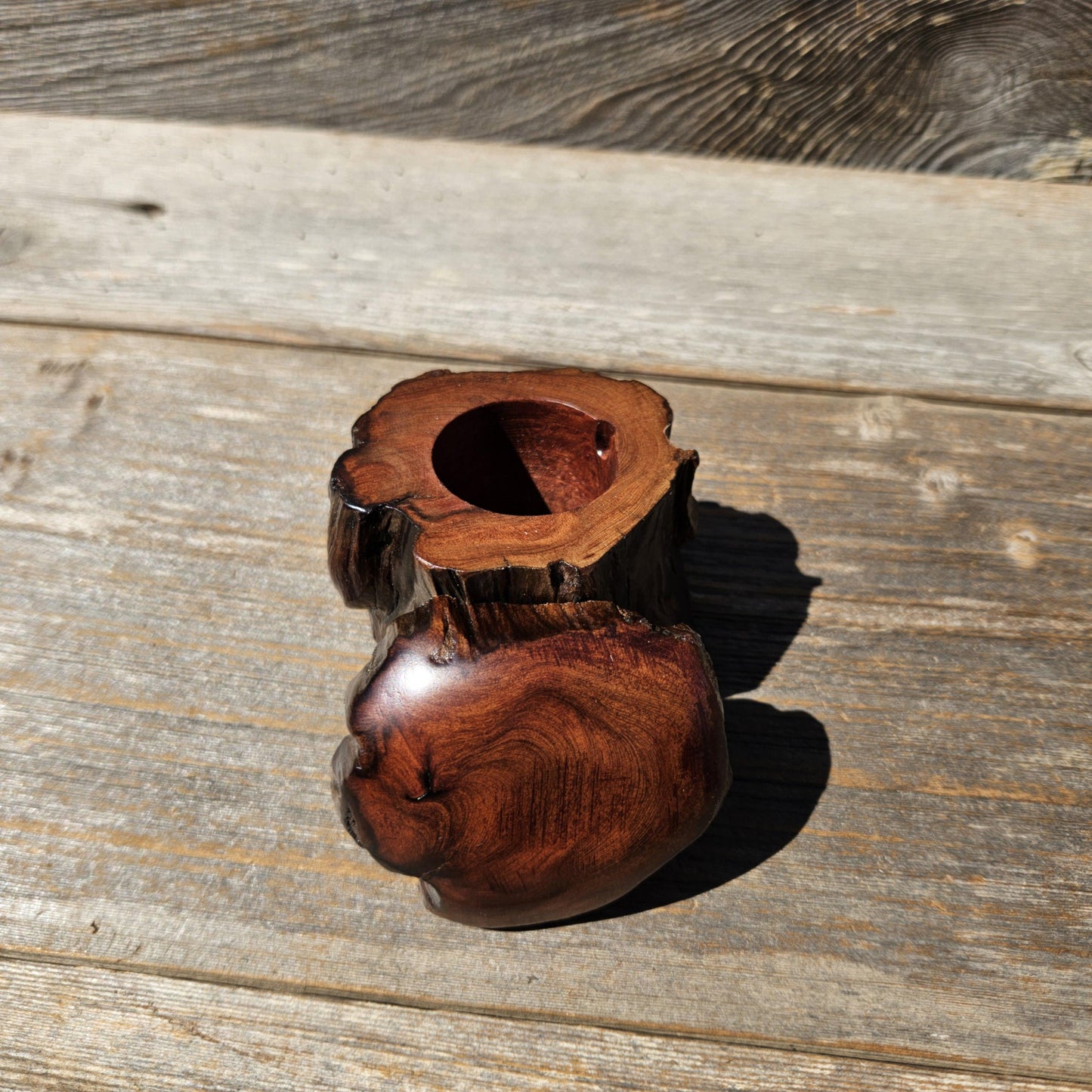 Wood Ring Box Redwood Rustic Handmade California #662 Storage Live Edge Gift