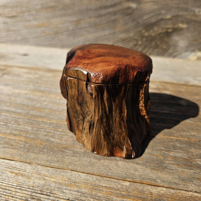 Wood Ring Box Redwood Rustic Handmade California #662 Storage Live Edge Gift