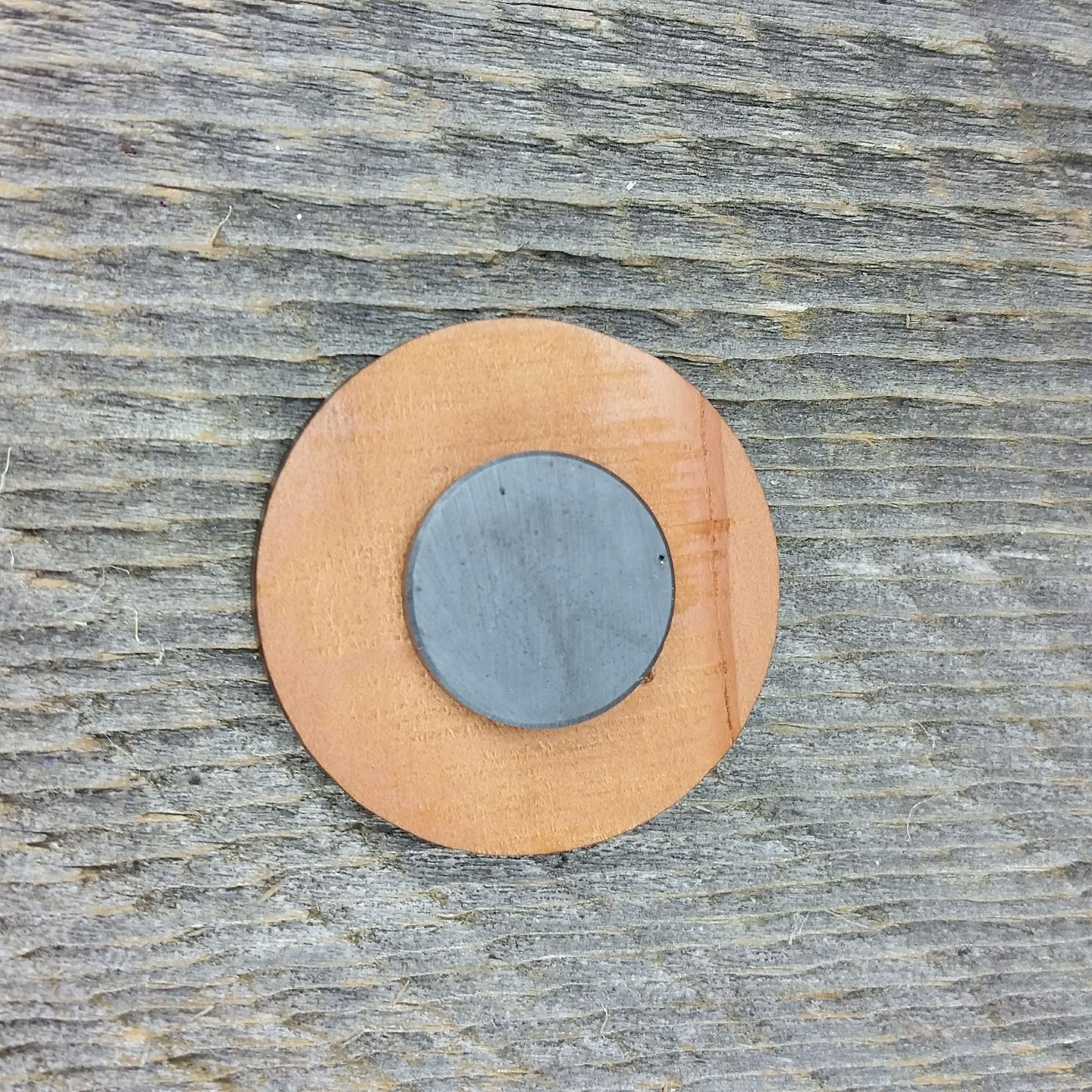 Round Tuit Magnet Handcrafted Wood Souvenir California Redwood Handmade in USA - M2207