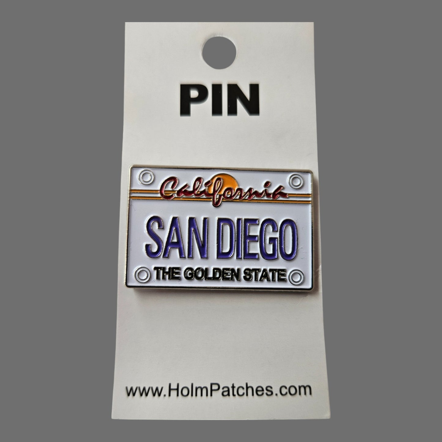 SAN DIEGO CA License Plate lapel hat pin - Carded 0475-4708