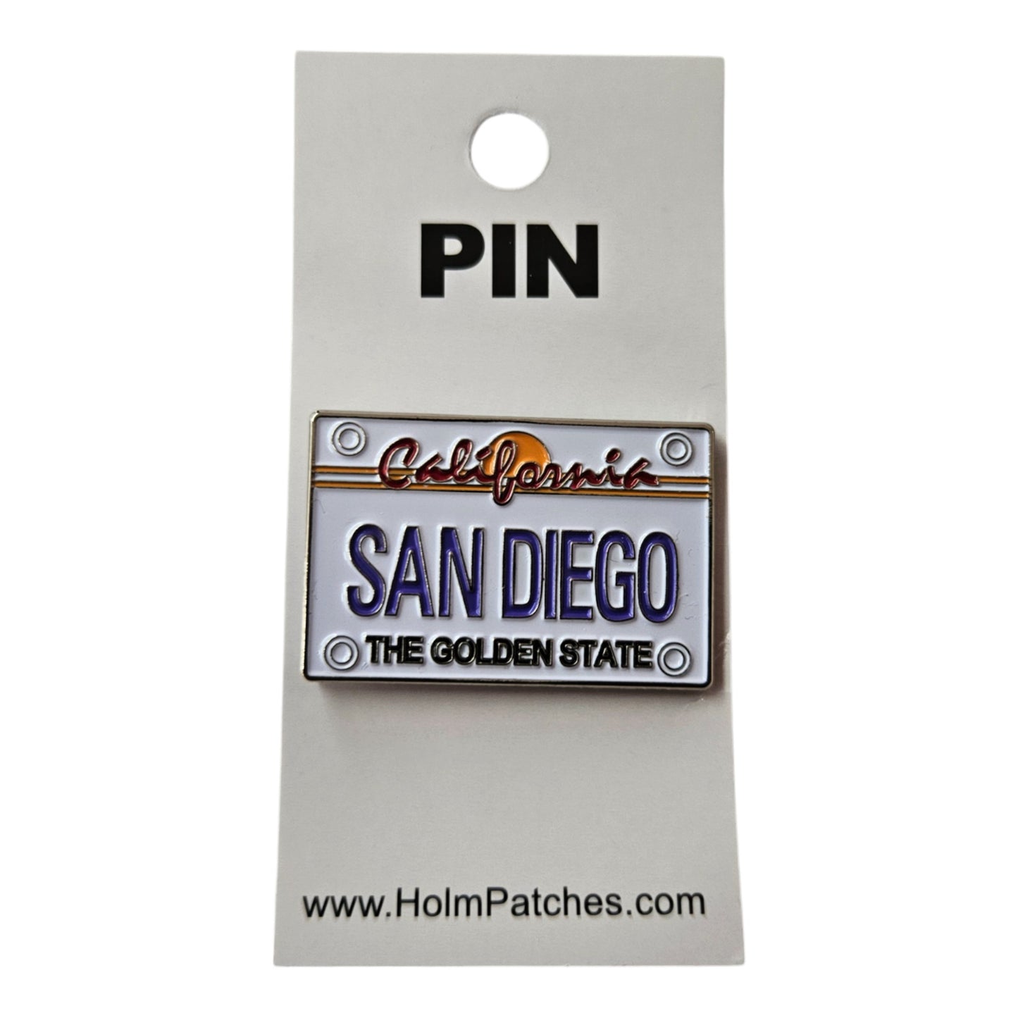 SAN DIEGO CA License Plate lapel hat pin - Carded 0475-4708