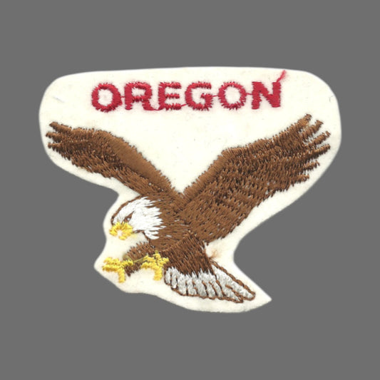OREGON Eagle on White Souvenir Vintage SEW ON - OR-51-39