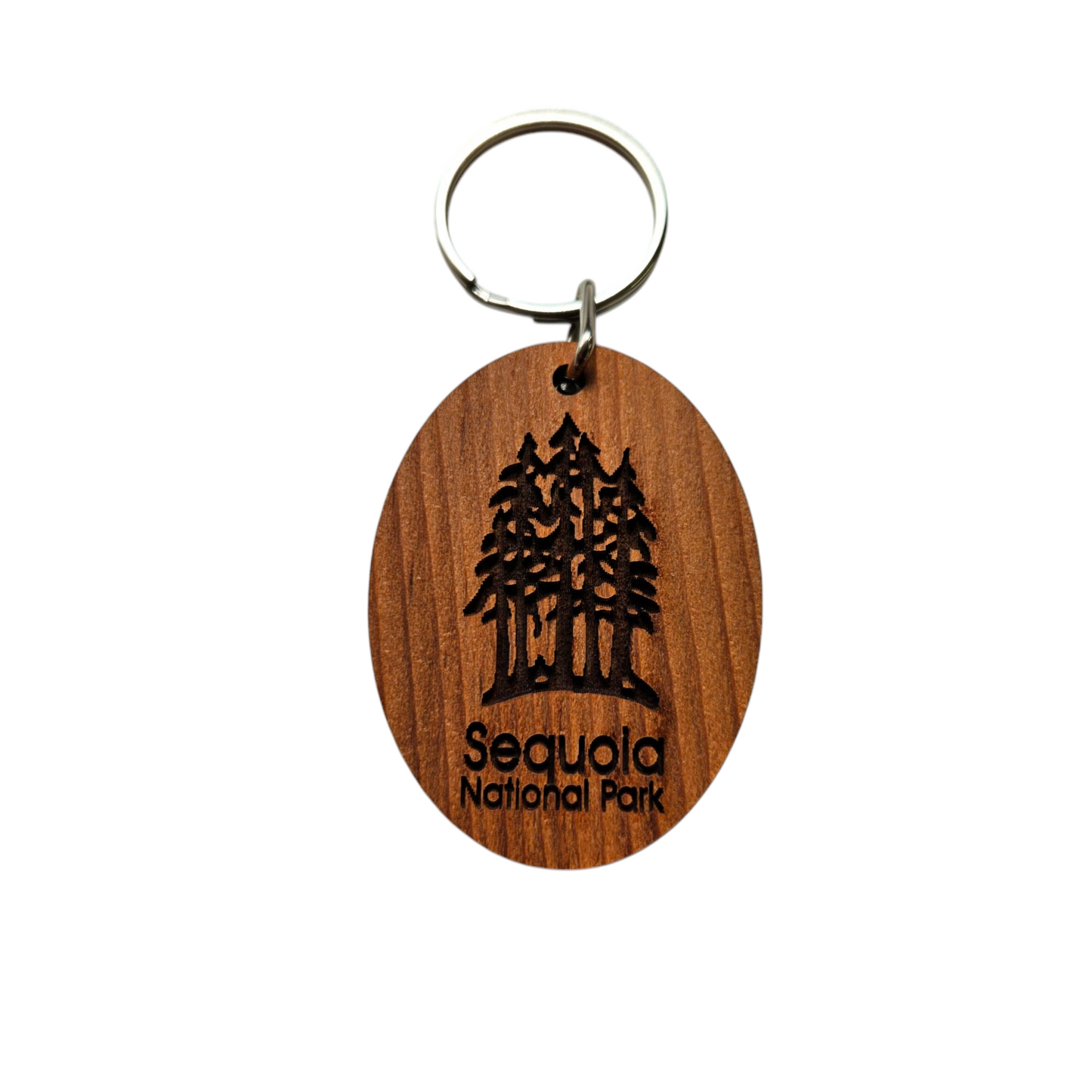 Sequoia National Park Trees Grove Wood Keychain California Souvenir   - 4080SEQ
