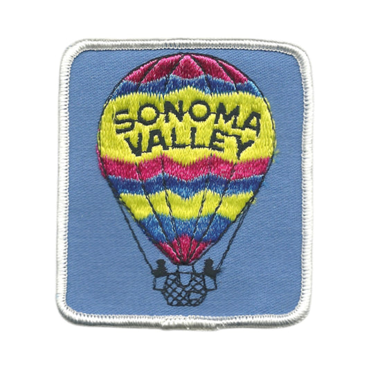 Vintage SONOMA VALLEY Hot Air Balloon Souvenir Patch SEW ON -  SONOMA-15
