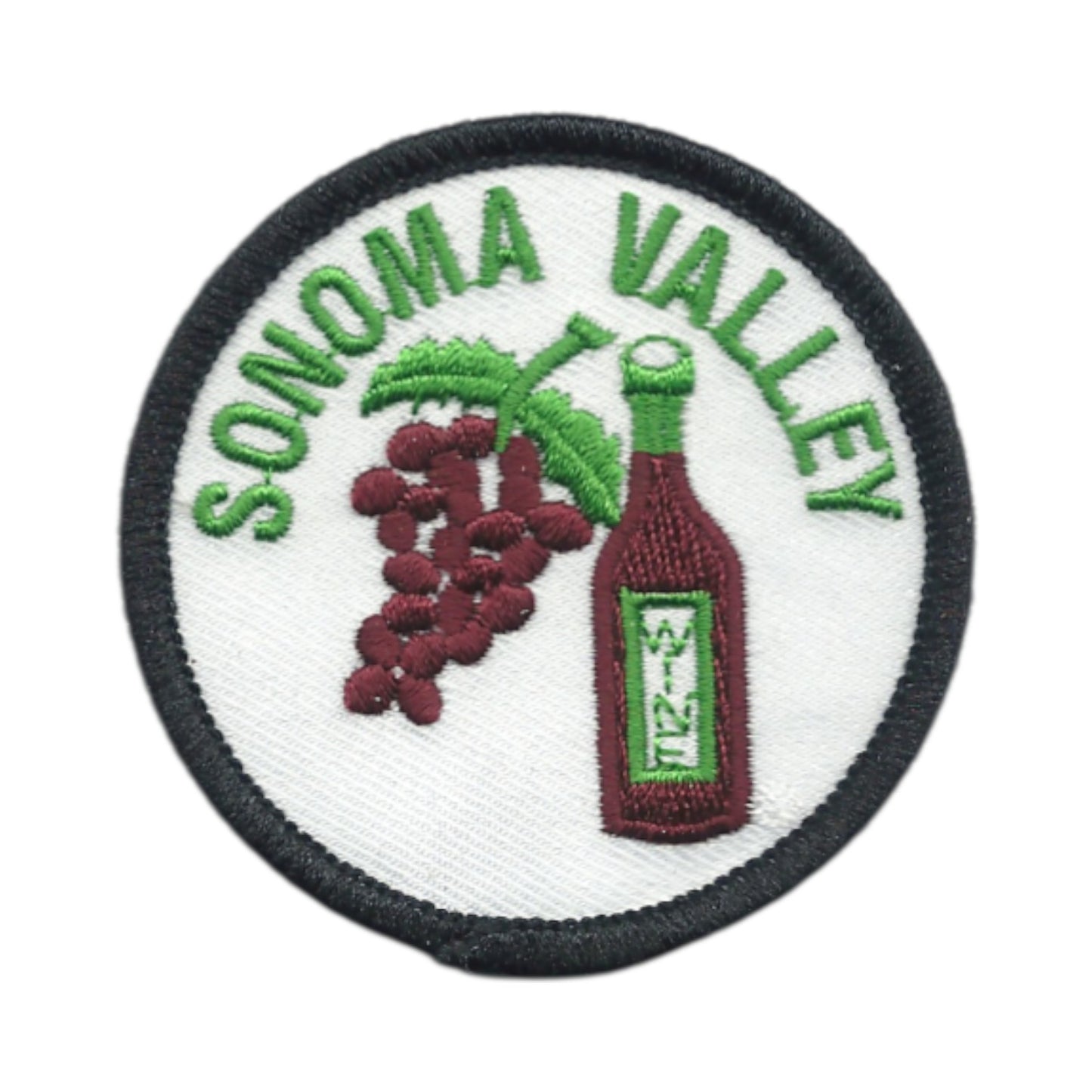 SONOMA VALLEY Wine and Grapes Souvenir Patch 2.5 Inch - 10635