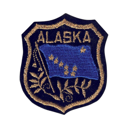 ALASKA Gold Mylar Shield Souvenir Patch - 1062