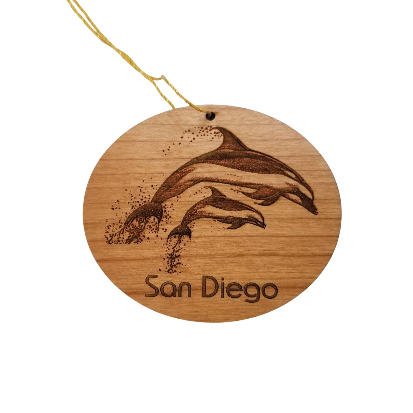 San Diego CA Dolphins Wood Ornament Souvenir - 15510