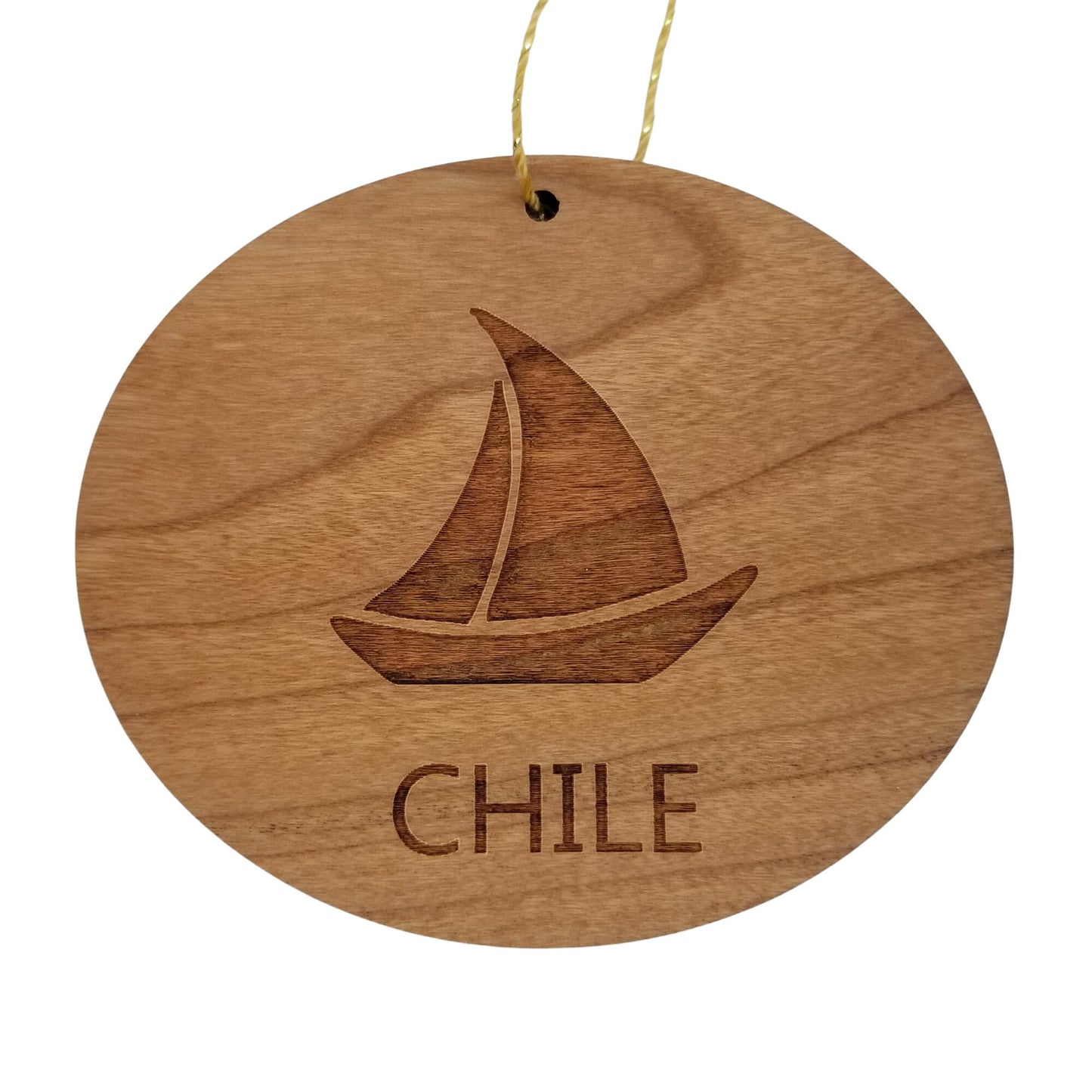 Chile Ornament - Wood Souvenir Sailboat - 15634