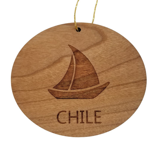 Chile Ornament - Wood Souvenir Sailboat - 15634