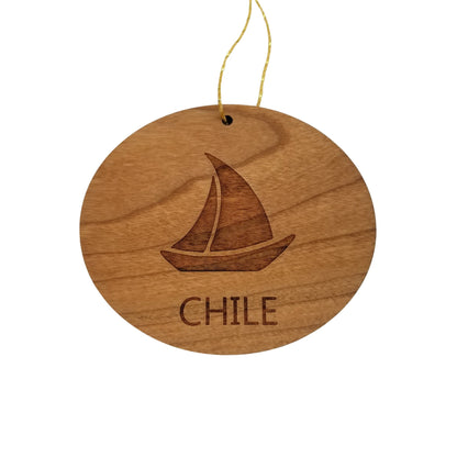 Chile Ornament - Wood Souvenir Sailboat - 15634