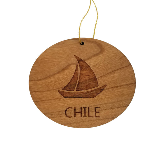 Chile Ornament - Wood Souvenir Sailboat - 15634