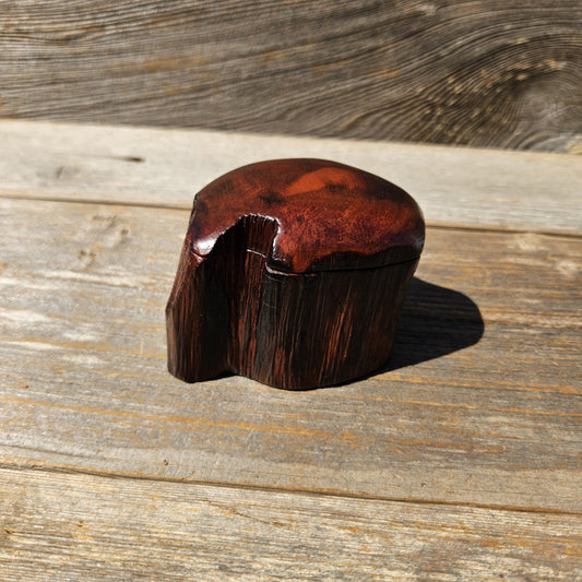 Wood Ring Box Redwood Rustic Handmade California #680 Storage Live Edge Gift