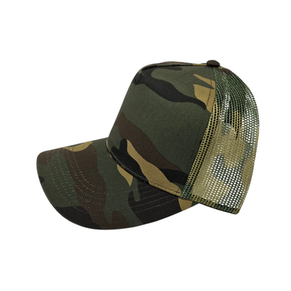 Solid Trucker Mesh Camo Cap or Hat - 0111-0129
