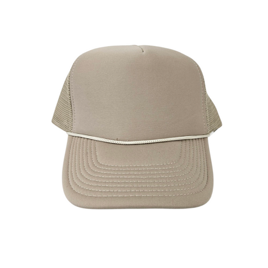 Solid Trucker Mesh Khaki Cap or Hat - 111-60