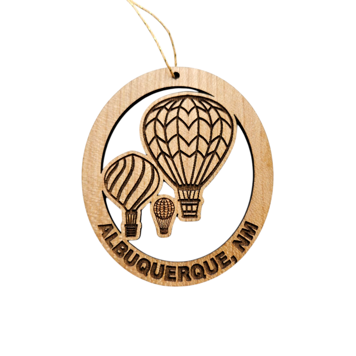 Albuquerque New Mexico Ornament Handmade Wood Ornament Souvenir NM Hot Air Balloons Travel Gift 15779