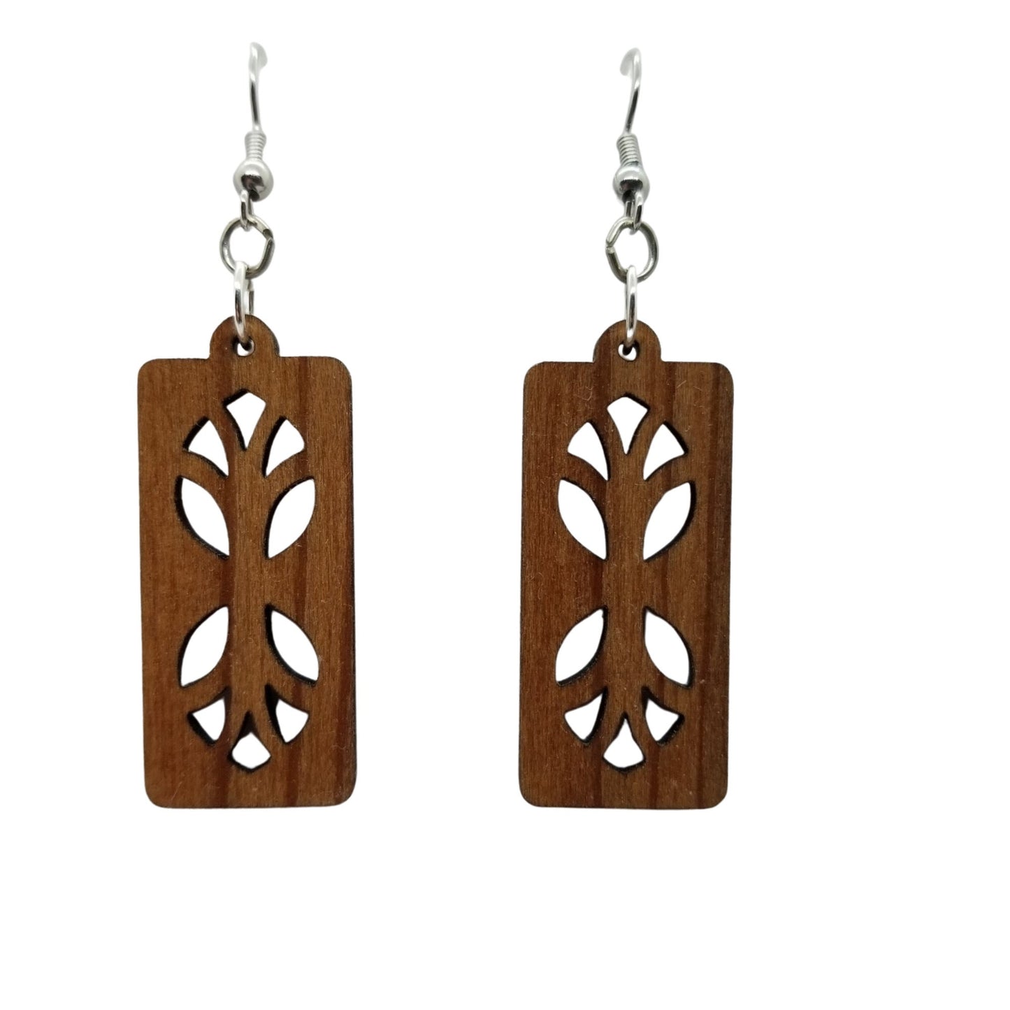 Wood Earrings - Cutout Branches or Tree Earrings - Dangle Earrings - CA Souvenir Keepsake - Anniversary Gift D21
