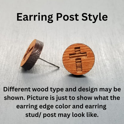 Dragon Earrings - Cherry Wood Earrings - Stud Earrings - Post Earrings - Dragon Head