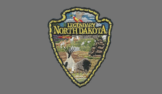 North Dakota Patch – Iron On Arrowhead SD Souvenir Iron On Teepee Buffalo Bison Duck Legendary North Dakota
