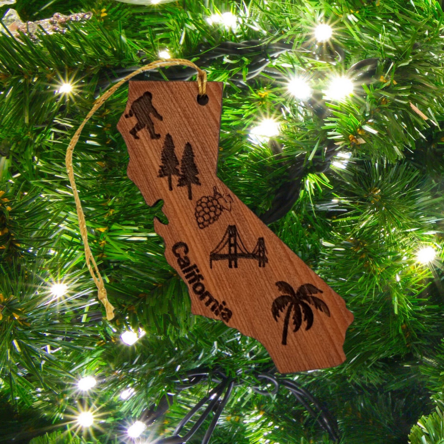 California State Shape Christmas Ornament Collage - 15008