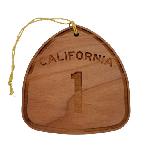 California 1 Ornament US Hwy Highway Road Sign Wood Handmade in USA Christmas Souvenir Gift - 15230