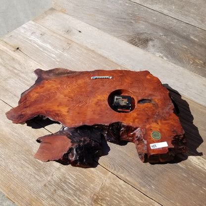 Wood Wall Clock Handmade Wall Hanging Rustic Redwood Burl Clock #488 Wedding Gift Father's Day Gift Unique Christmas Gift LG