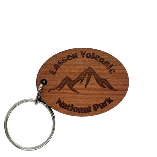 Lassen Volcanic National Park Keychain Mt Lassen Mountains Wood Keyring California Souvenir - KC8085