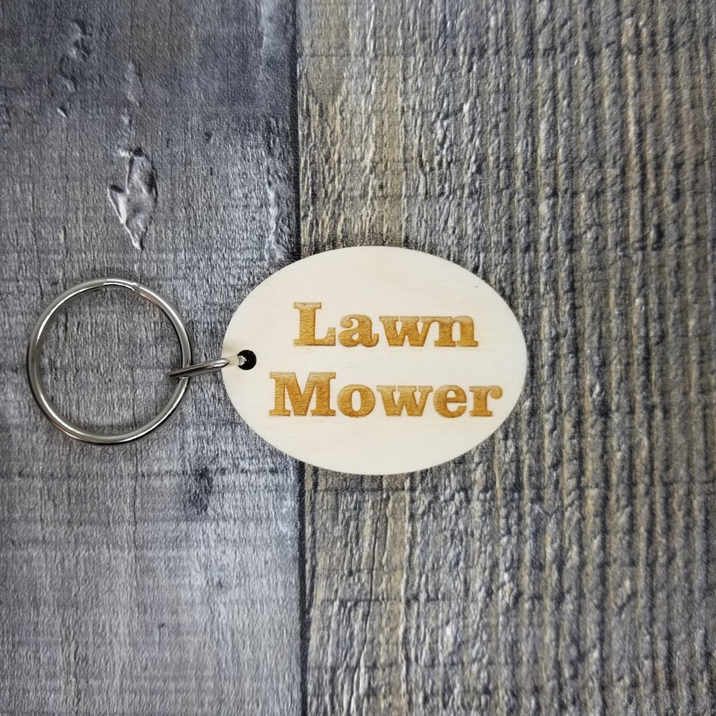 Lawn Mower Wood Keychain Key Ring Keychain Gift Key Tag  Key Fob  Key Marker - KC8131