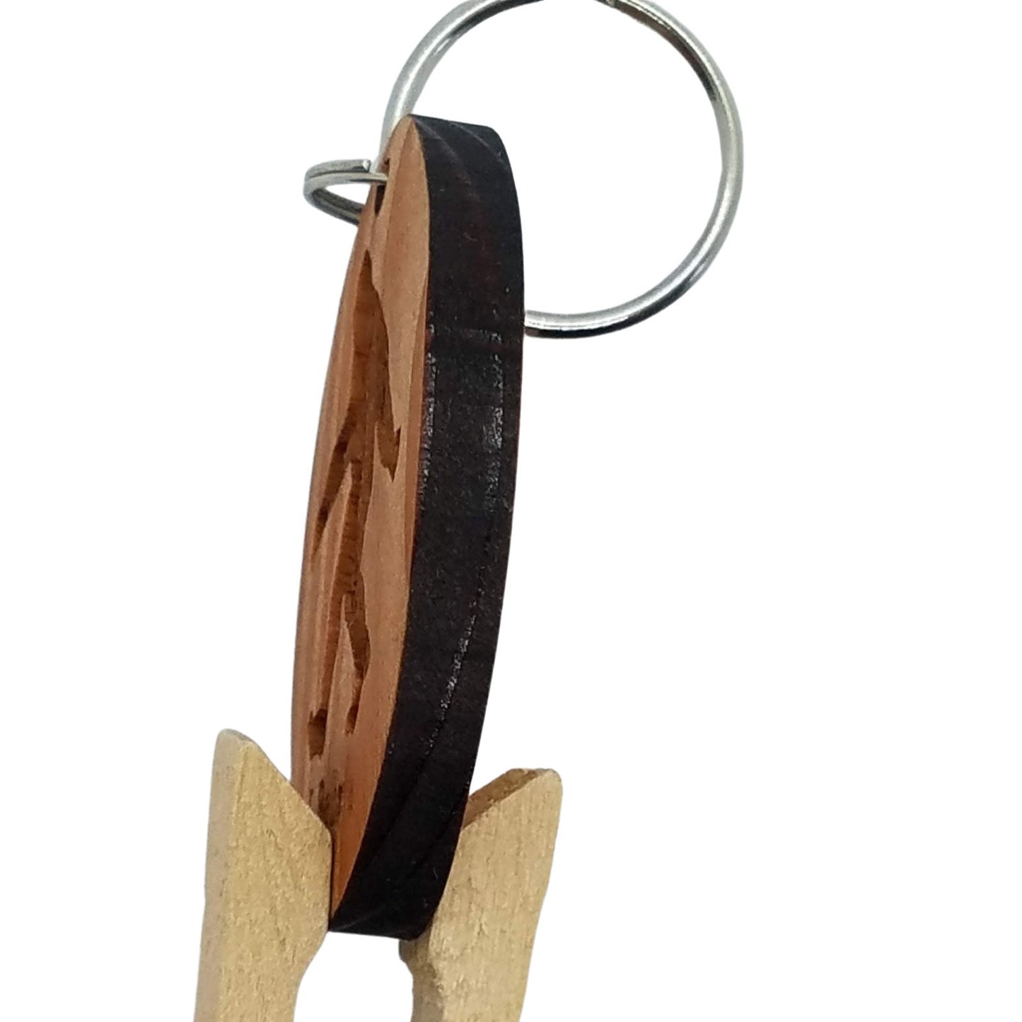 Gatlinburg Keychain Tennessee Handmade Wood Keyring Souvenir TN Smoky Mountains Smokies Tag Key Ring - KC8026