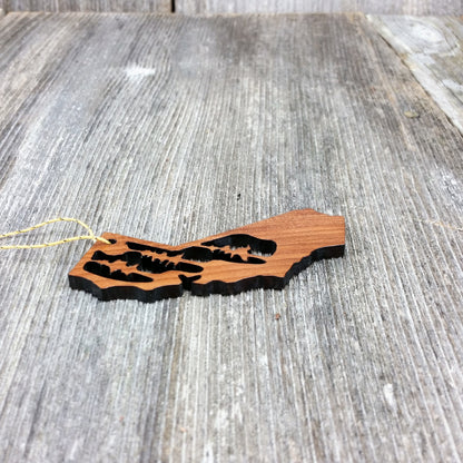 California State Wood Christmas Ornament 2 Tone Redwood Laser Cut Handmade Made in USA Housewarming Gift Souvenir Memento