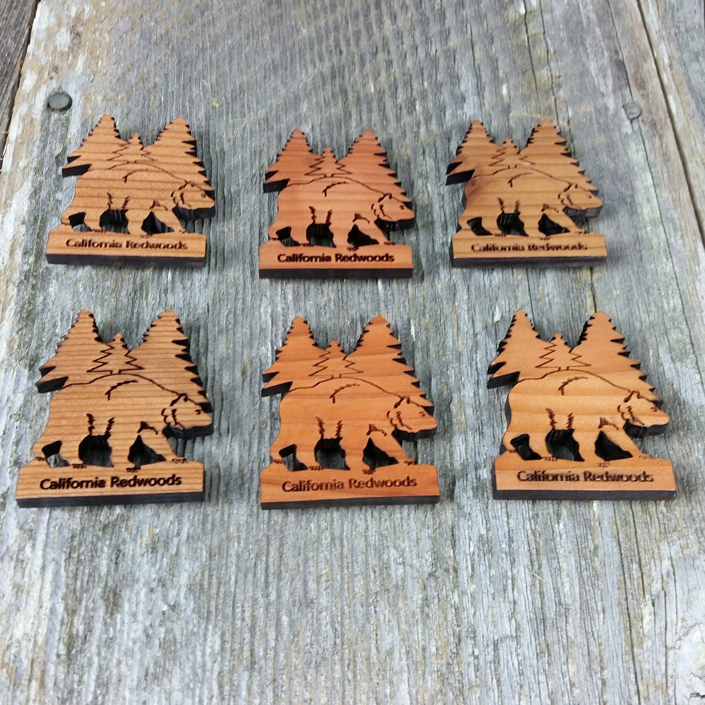 California Redwoods Bear Tree Wood Refrigerator Magnet Souvenir Made in USA - 4002