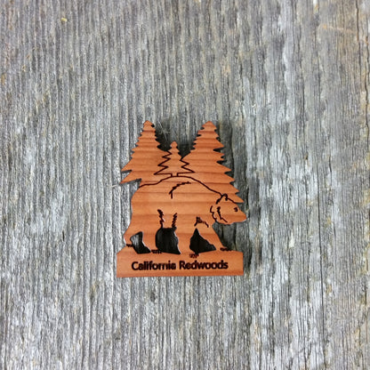 California Redwoods Bear Tree Wood Refrigerator Magnet Souvenir Made in USA - 4002
