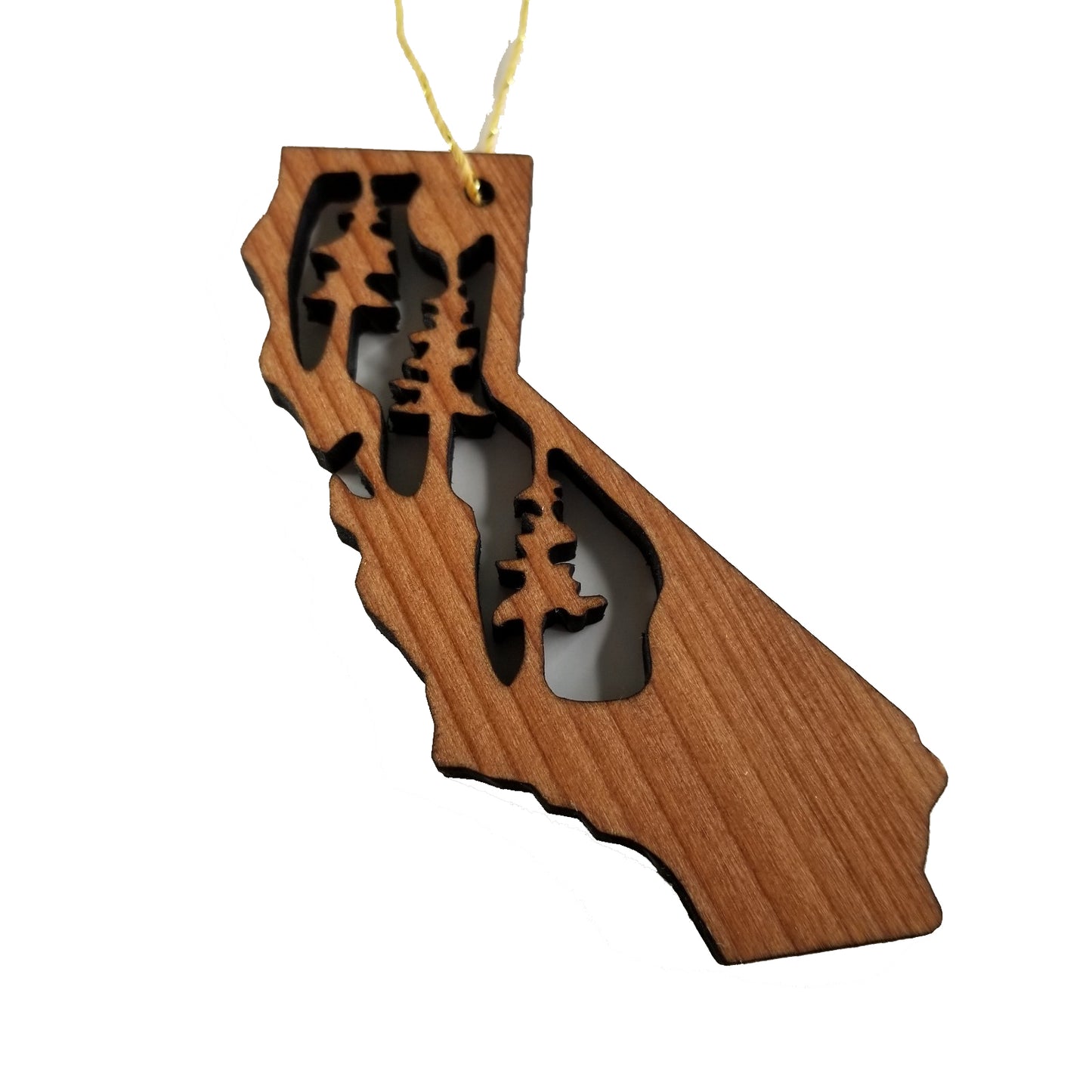 California State Wood Christmas Ornament Redwood Laser Cut Made in USA Souvenir - 1070 blank