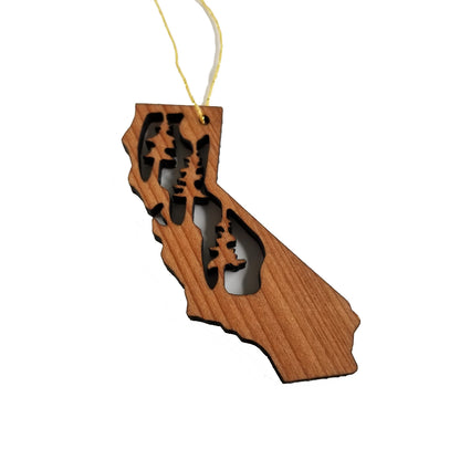 California State Wood Christmas Ornament Redwood Laser Cut Made in USA Souvenir - 1070 blank