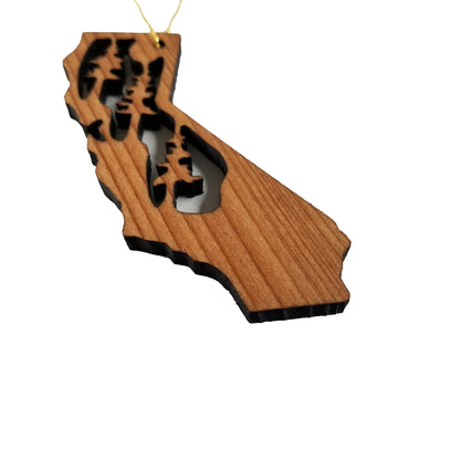 California State Wood Christmas Ornament Redwood Laser Cut Made in USA Souvenir - 1070 blank