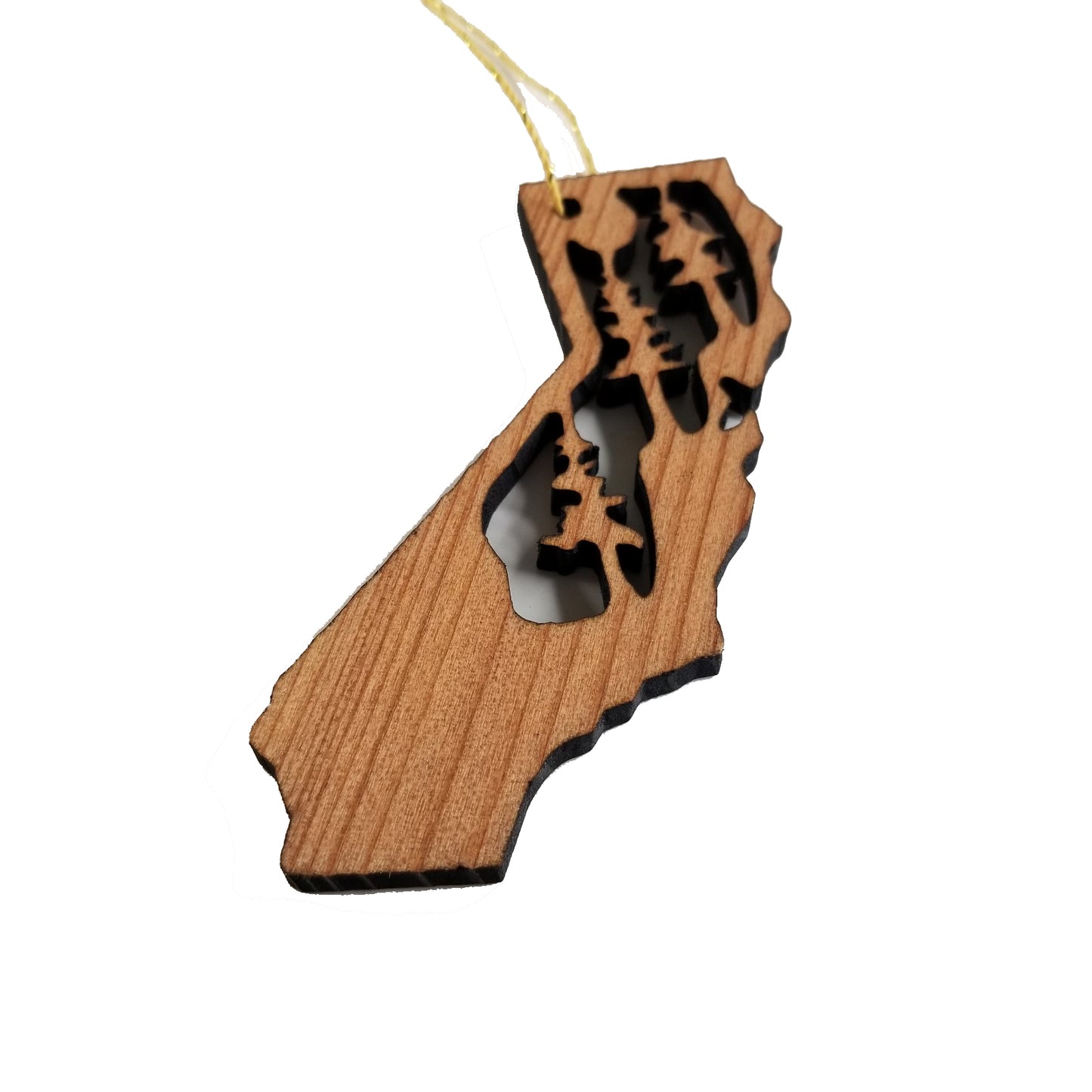 California State Wood Christmas Ornament Redwood Laser Cut Made in USA Souvenir - 1070 blank
