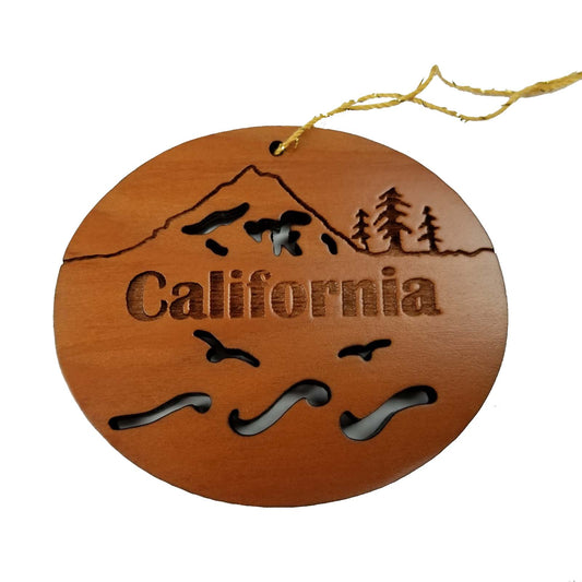 California Christmas Ornament Oval Wood Souvenir - 15001